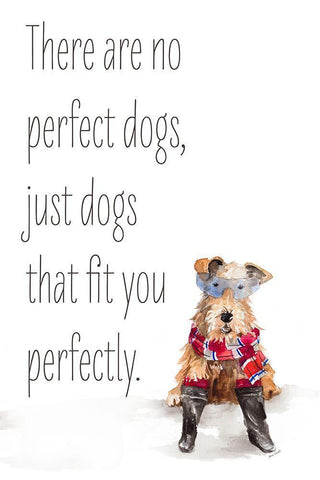 No Perfect Dogs White Modern Wood Framed Art Print with Double Matting by Loreth, Lanie