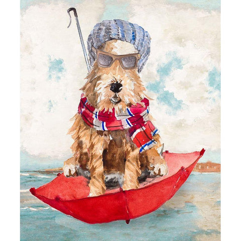 French Airedale Terrier Gold Ornate Wood Framed Art Print with Double Matting by Loreth, Lanie