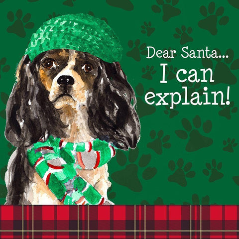 Christmas Puppy II Black Ornate Wood Framed Art Print with Double Matting by Loreth, Lanie