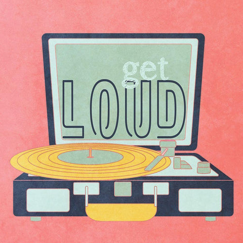 Get Loud White Modern Wood Framed Art Print by SD Graphics Studio