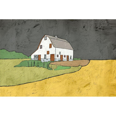 White Barn Black Modern Wood Framed Art Print with Double Matting by Mabat, Ynon