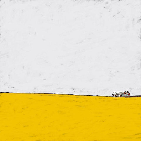 Barn in the Distance Black Modern Wood Framed Art Print by Mabat, Ynon