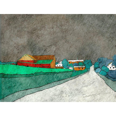 Rainy Roadtrips Black Modern Wood Framed Art Print with Double Matting by Mabat, Ynon