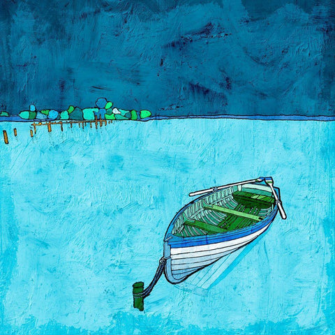 Peaceful Lake Black Modern Wood Framed Art Print by Mabat, Ynon