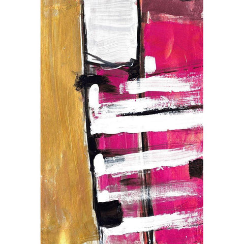 Hot Pink Black Modern Wood Framed Art Print with Double Matting by Pattinian, Merri