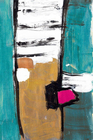 Hot Teal White Modern Wood Framed Art Print with Double Matting by Pattinian, Merri