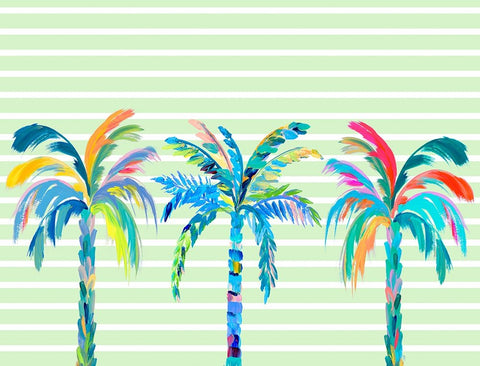 Funky Palm Trees White Modern Wood Framed Art Print with Double Matting by DeRice, Julie