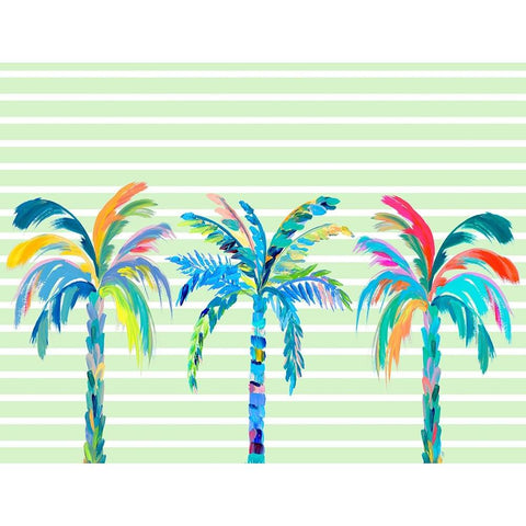 Funky Palm Trees Gold Ornate Wood Framed Art Print with Double Matting by DeRice, Julie