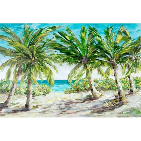 Palm Escape Black Modern Wood Framed Art Print with Double Matting by DeRice, Julie