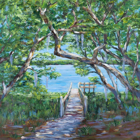 Lake View Black Ornate Wood Framed Art Print with Double Matting by DeRice, Julie