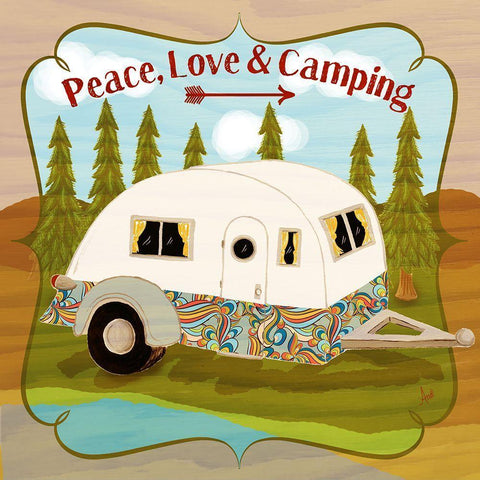 Camping III White Modern Wood Framed Art Print by Metz, Andi