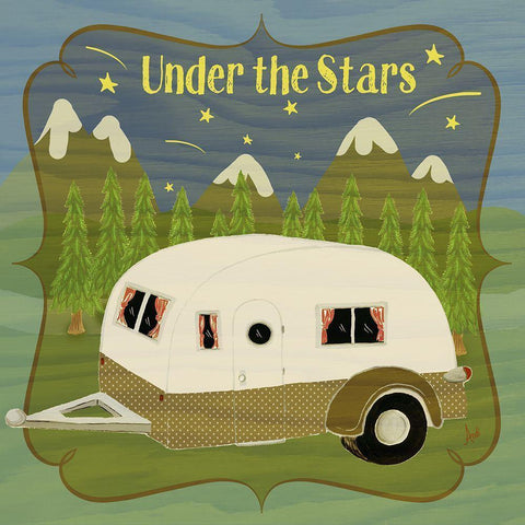 Camping IV White Modern Wood Framed Art Print by Metz, Andi