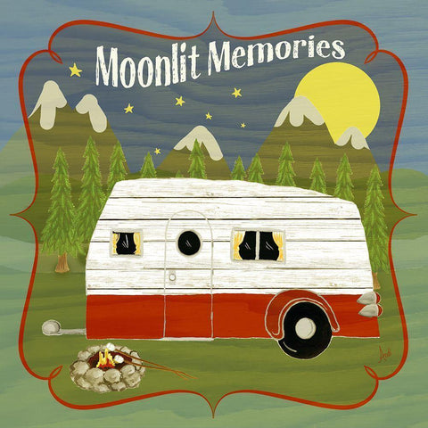 Camping II White Modern Wood Framed Art Print by Metz, Andi