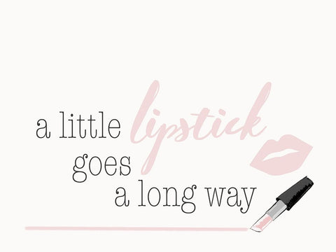 A Little Lipstick White Modern Wood Framed Art Print with Double Matting by SD Graphics Studio
