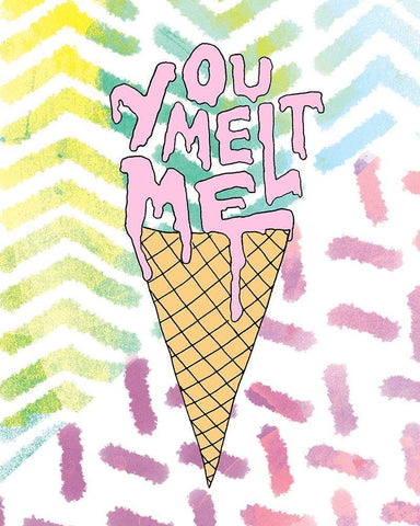 You Melt Me White Modern Wood Framed Art Print with Double Matting by SD Graphics Studio