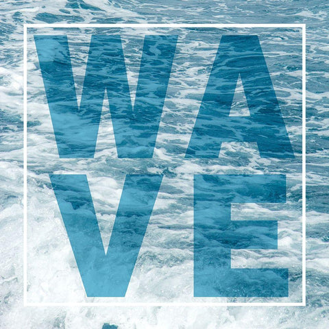 WAVE Black Modern Wood Framed Art Print with Double Matting by Navas, Emily