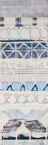 Blue Sweater Weather Panel II White Modern Wood Framed Art Print with Double Matting by Loreth, Lanie