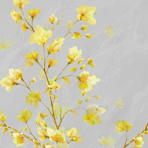 Early Yellow Bloom Black Ornate Wood Framed Art Print with Double Matting by Diannart
