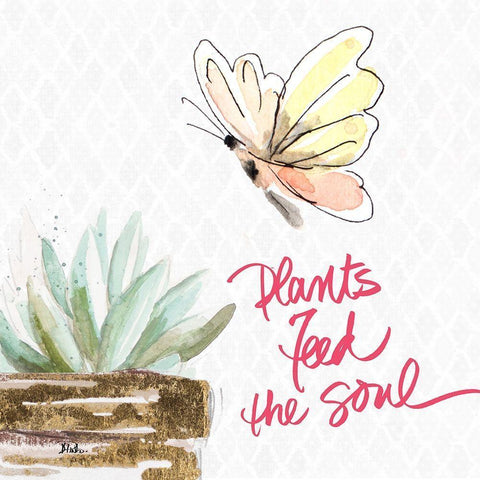 Plants Feed the Soul White Modern Wood Framed Art Print by Pinto, Patricia