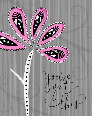 Youve Got This White Modern Wood Framed Art Print with Double Matting by SD Graphics Studio