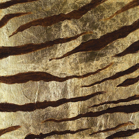 Zebra Skin Black Ornate Wood Framed Art Print with Double Matting by Pinto, Patricia