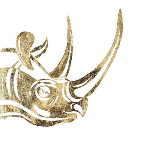 The Rhino White Modern Wood Framed Art Print with Double Matting by Pinto, Patricia