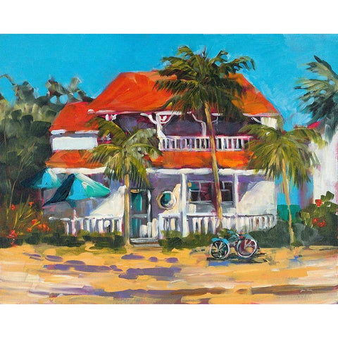 Oceanview Home Black Modern Wood Framed Art Print by Slivka, Jane