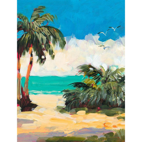 Tropical Beach Black Modern Wood Framed Art Print by Slivka, Jane