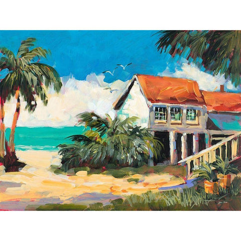 Tropical Getaway Gold Ornate Wood Framed Art Print with Double Matting by Slivka, Jane