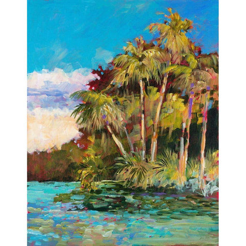 Tropical Side Of Town Gold Ornate Wood Framed Art Print with Double Matting by Slivka, Jane