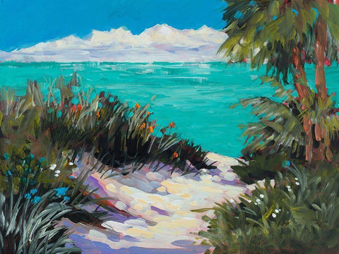 Tarpon Beach White Modern Wood Framed Art Print with Double Matting by Slivka, Jane