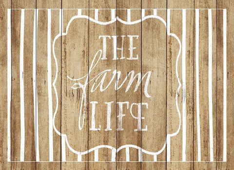 The Farm Life on Wood Black Ornate Wood Framed Art Print with Double Matting by SD Graphics Studio