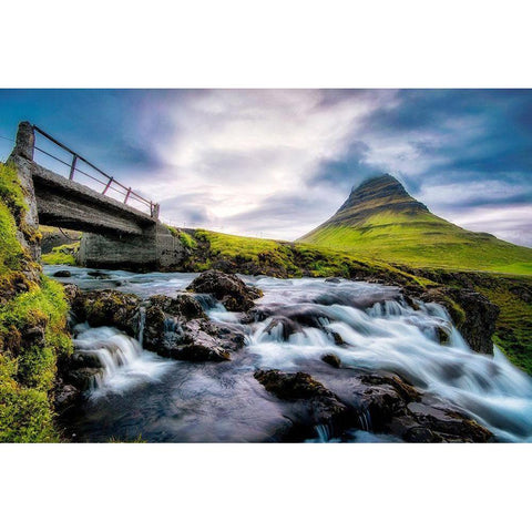 An Evening at Kirkjufellfoss Gold Ornate Wood Framed Art Print with Double Matting by Amos, Andy