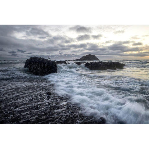 High Tide Black Modern Wood Framed Art Print with Double Matting by Amos, Andy
