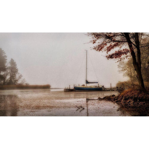 Days on the Lake Black Modern Wood Framed Art Print with Double Matting by Amos, Andy