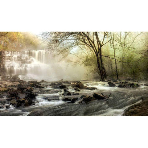 Waterfall Creek Black Modern Wood Framed Art Print with Double Matting by Amos, Andy