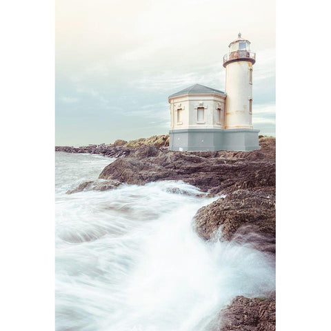 Crashing Waves Black Modern Wood Framed Art Print by Amos, Andy