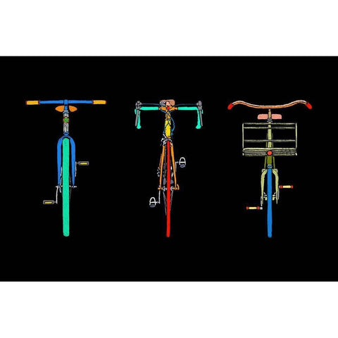 Bike Trio Gold Ornate Wood Framed Art Print with Double Matting by Mabat, Ynon