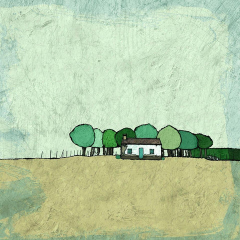 Farmhouse on the Edge Black Ornate Wood Framed Art Print with Double Matting by Mabat, Ynon