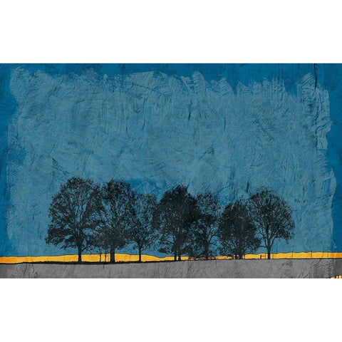 Midnight View Gold Ornate Wood Framed Art Print with Double Matting by Mabat, Ynon