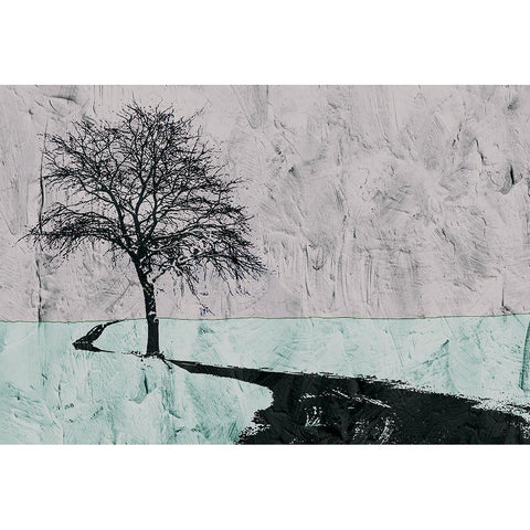 Near the Road Black Modern Wood Framed Art Print by Mabat, Ynon