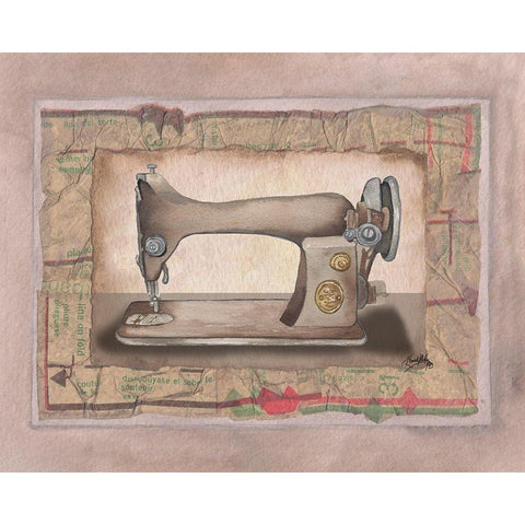Sewing Machine I Gold Ornate Wood Framed Art Print with Double Matting by Baker, Mary Beth