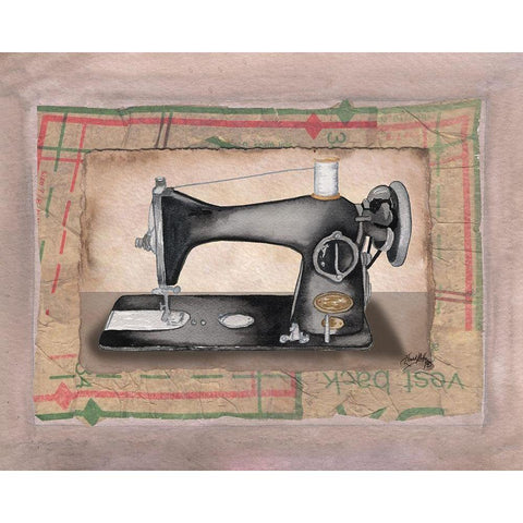 Sewing Machine II Black Modern Wood Framed Art Print by Baker, Mary Beth