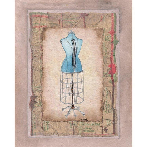 Dress Forms IV White Modern Wood Framed Art Print by Baker, Mary Beth