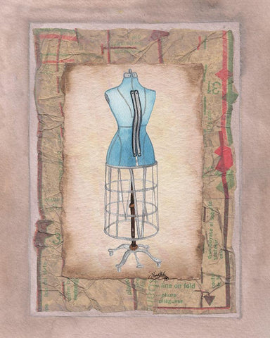 Dress Forms IV White Modern Wood Framed Art Print with Double Matting by Baker, Mary Beth
