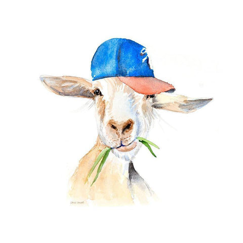 Cool Goat White Modern Wood Framed Art Print by Loreth, Lanie