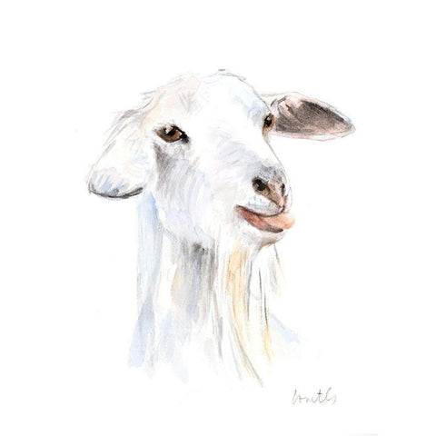 Goat I White Modern Wood Framed Art Print by Loreth, Lanie