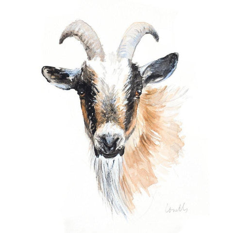 Goat II White Modern Wood Framed Art Print by Loreth, Lanie