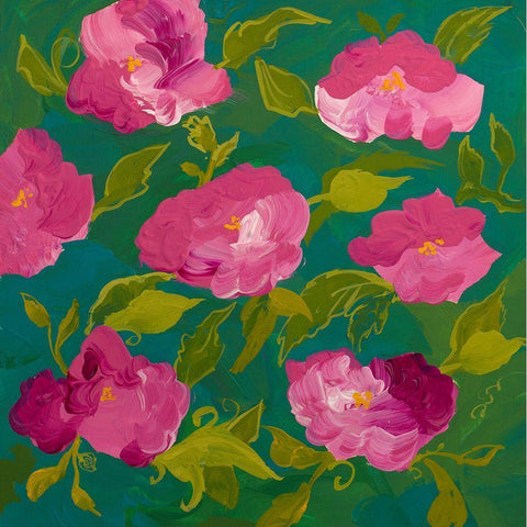 Bunch of Flowers II Black Modern Wood Framed Art Print by Maria, Robin