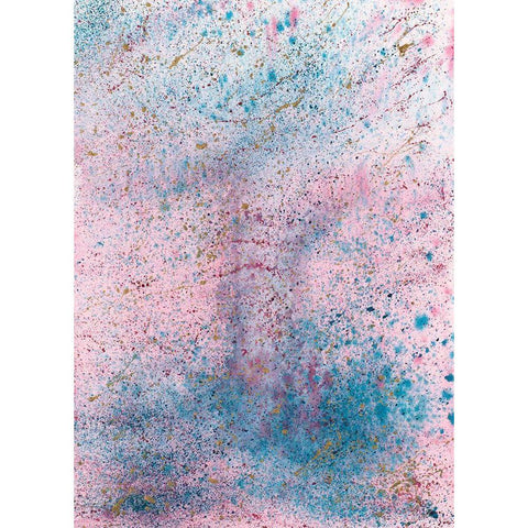 Pink and Blue Splash White Modern Wood Framed Art Print by Bucheli, Amaya